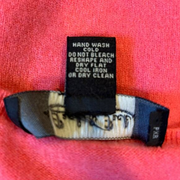 PECK & PECK COLLECTION Pink 2-Ply 100% Cashmere Short Sleeve Sweater MEDIUM - Picture 7 of 7